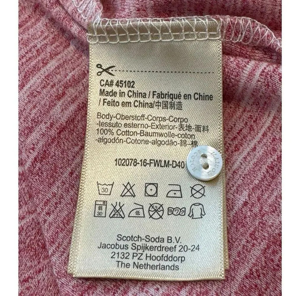 NEW Scotch & Soda Women’s Large Red Serafino Shirt With Rib Structure NWT - Picture 7 of 7